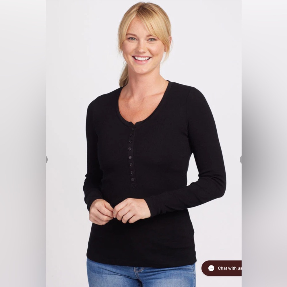 Reese Ribbed Henley merino wool size small
